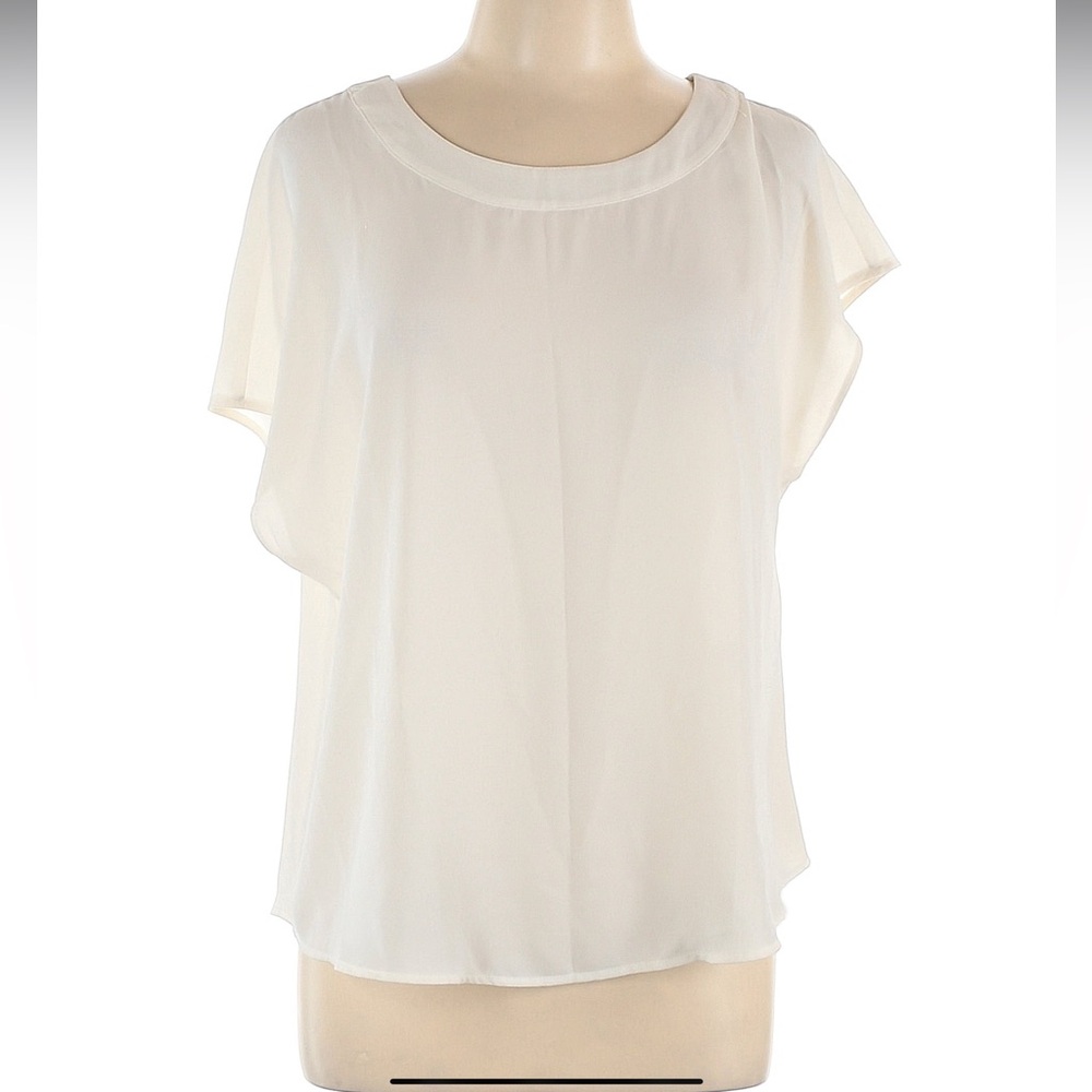 NWOT Beautiful Premium Designer Banana Republic Short Sleeveless Ivory Blouse L